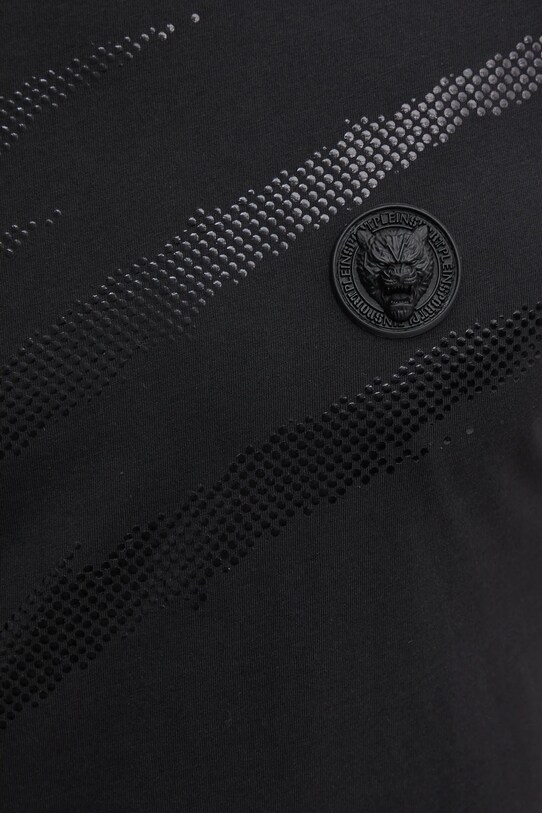 PLEIN SPORT tricou din bumbac SAEC.MTK8008.STE001N negru