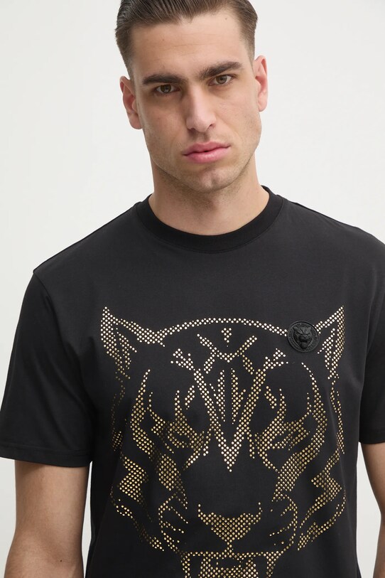 Bavlnené tričko PLEIN SPORT čierna SAEC.MTK8009.STE001N