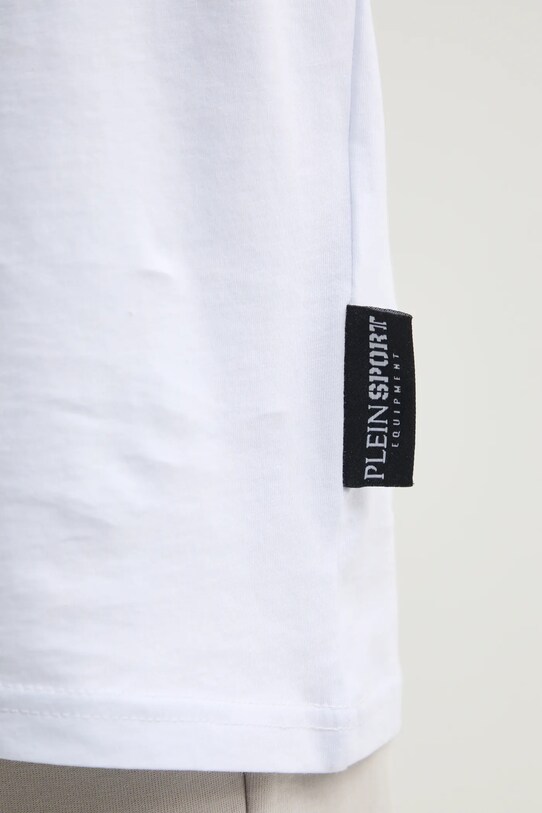 PLEIN SPORT tricou din bumbac SAEC.MTK8011.STE001N alb