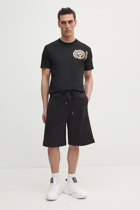 PLEIN SPORT t-shirt bawełniany SAEC.MTK8011.STE001N czarny SS25