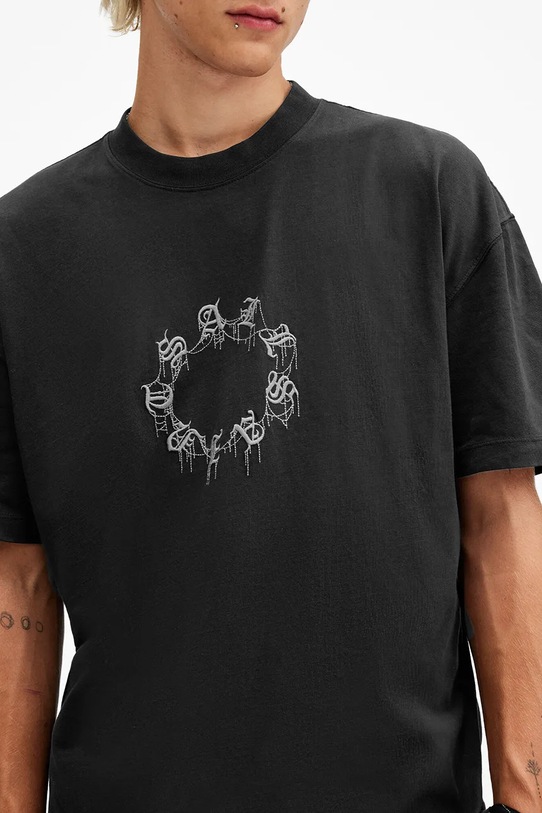 AllSaints t-shirt in cotone CRYPTIERRA M054PB nero SS25