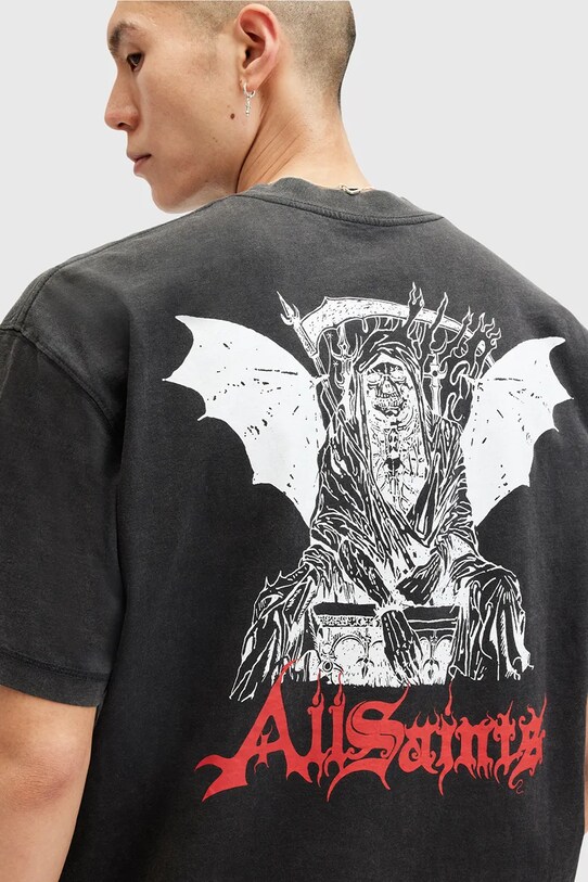 Odjeća Pamučna majica AllSaints DAMIENZ M059PB crna