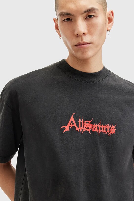 AllSaints tricou din bumbac DAMIENZ negru M059PB
