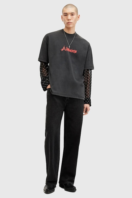 Pamučna majica AllSaints DAMIENZ M059PB crna