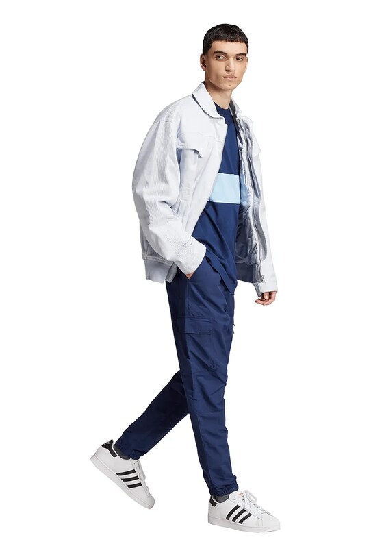 adidas Originals tricou din bumbac 3-Stripes Panel JD4276 bleumarin