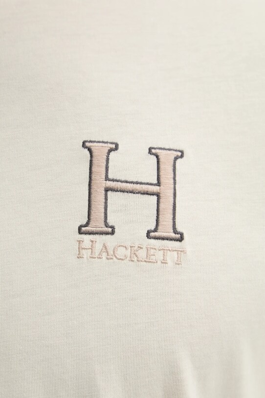 Hackett London t-shirt bawełniany HM500858 beżowy