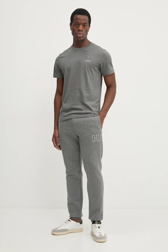 Бавовняна футболка Hackett London HM500858 сірий SS25