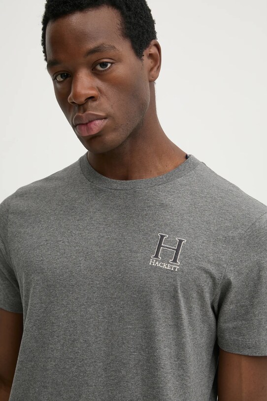 Бавовняна футболка Hackett London сірий HM500858