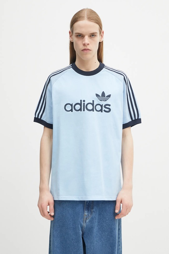 Tričko adidas Originals Premium Knitted Tee relaxed modrá JN5557