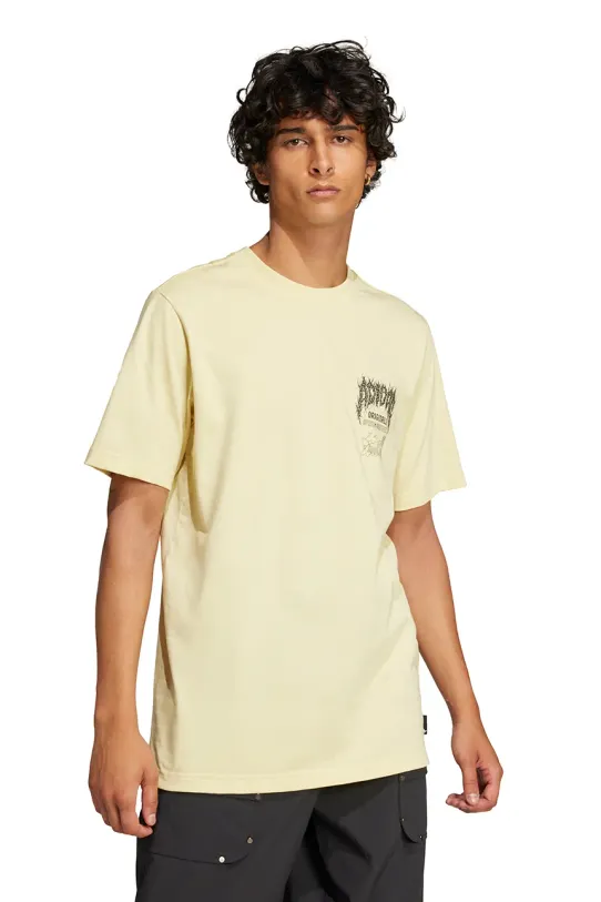 adidas Originals tricou din bumbac Trefoil Series Fashion Elevated print galben JP0197