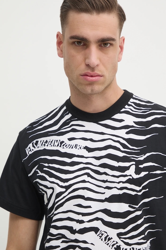 Хлопковая футболка Versace Jeans Couture чёрный 78GAH6RZ.JS463