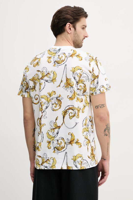 Ρούχα Βαμβακερό μπλουζάκι Versace Jeans Couture 78GAH6S0.JS458 λευκό