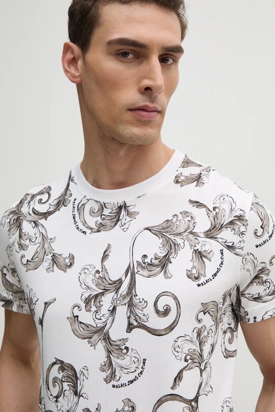 Versace Jeans Couture tricou din bumbac alb 78GAH6S0.JS458