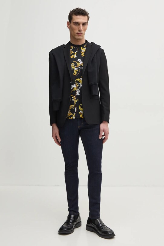 Бавовняна футболка Versace Jeans Couture 78GAH6S0.JS458 чорний SS25