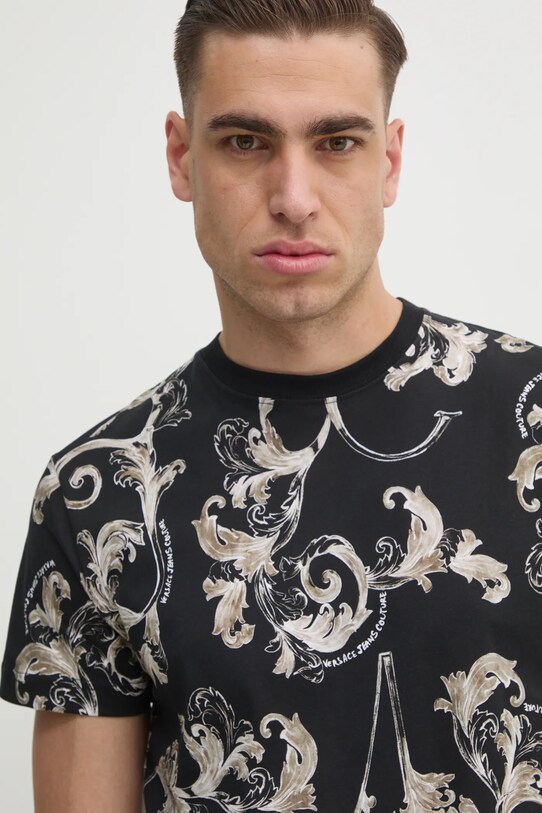 Versace Jeans Couture tricou din bumbac negru 78GAH6S0.JS458