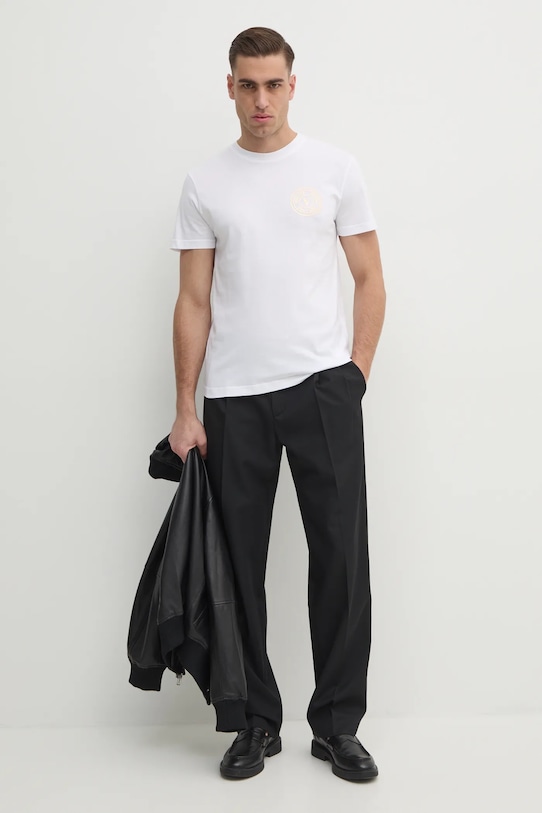 Versace Jeans Couture t-shirt bawełniany 78GAHT00.CJ00T biały SS25