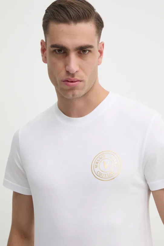 Versace Jeans Couture t-shirt bawełniany biały 78GAHT00.CJ00T