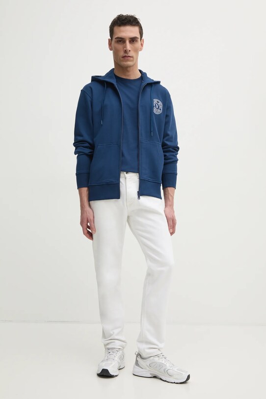 Versace Jeans Couture tricou din bumbac 78GAHT00.CJ00T bleumarin SS25
