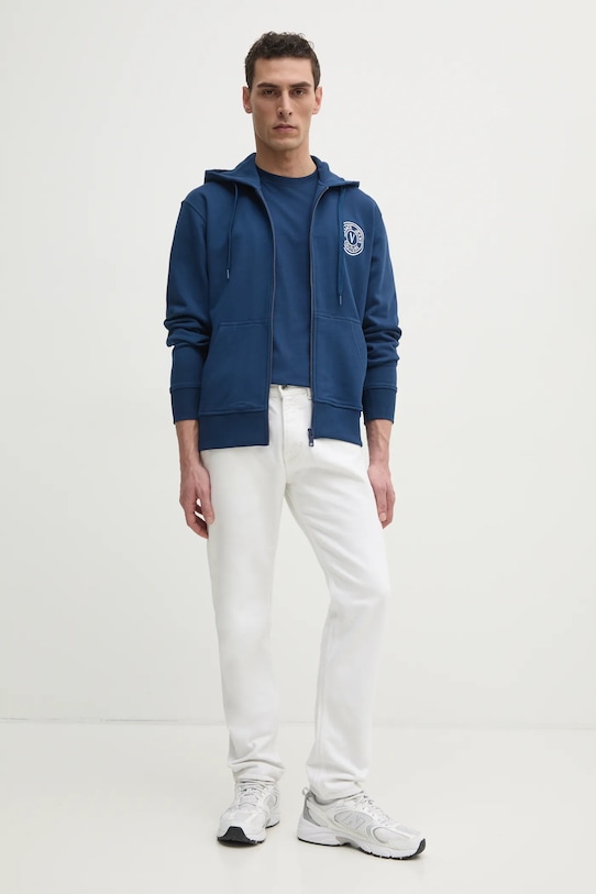 Versace Jeans Couture tricou din bumbac 78GAHT00.CJ00T bleumarin SS25