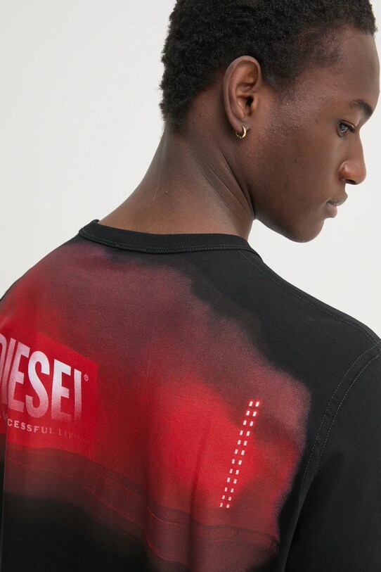 Diesel t-shirt bawełniany czarny A16514.0AKAK