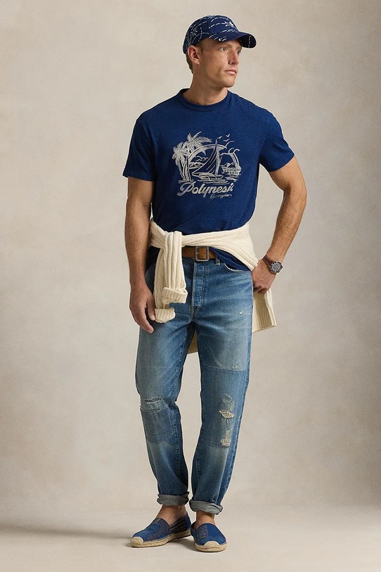 Odzież Polo Ralph Lauren t-shirt bawełniany Short Sleeve 710958249 granatowy