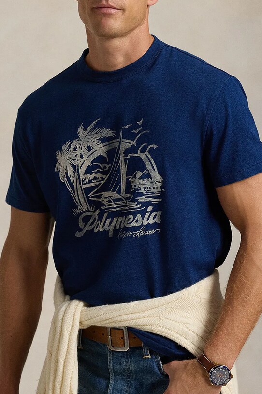 Bavlněné tričko Polo Ralph Lauren Short Sleeve námořnická modř 710958249