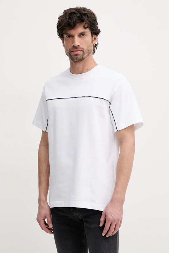 Bavlněné tričko Versace Jeans Couture nášivka bílá 78GAH616.J0005