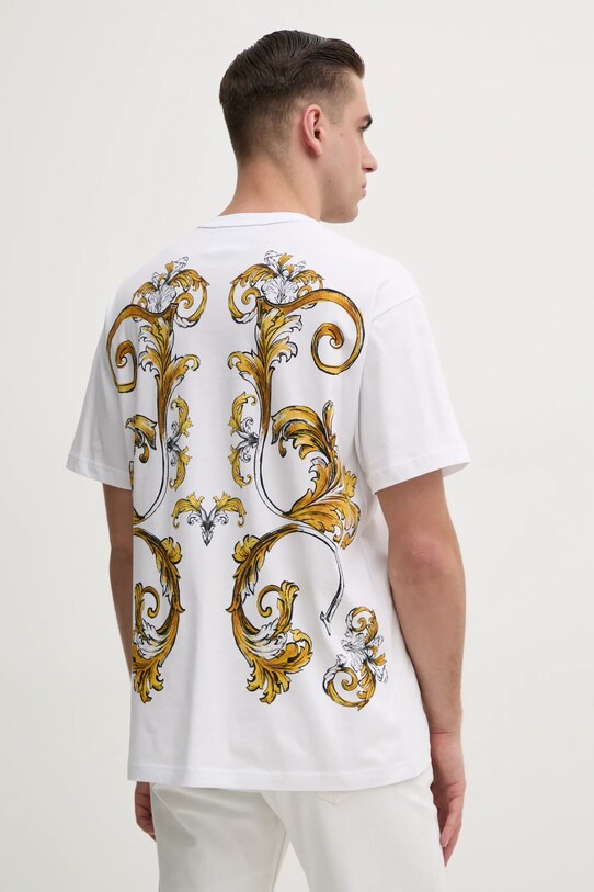 Βαμβακερό μπλουζάκι Versace Jeans Couture βαμβάκι λευκό 78GAH6RB.JS462
