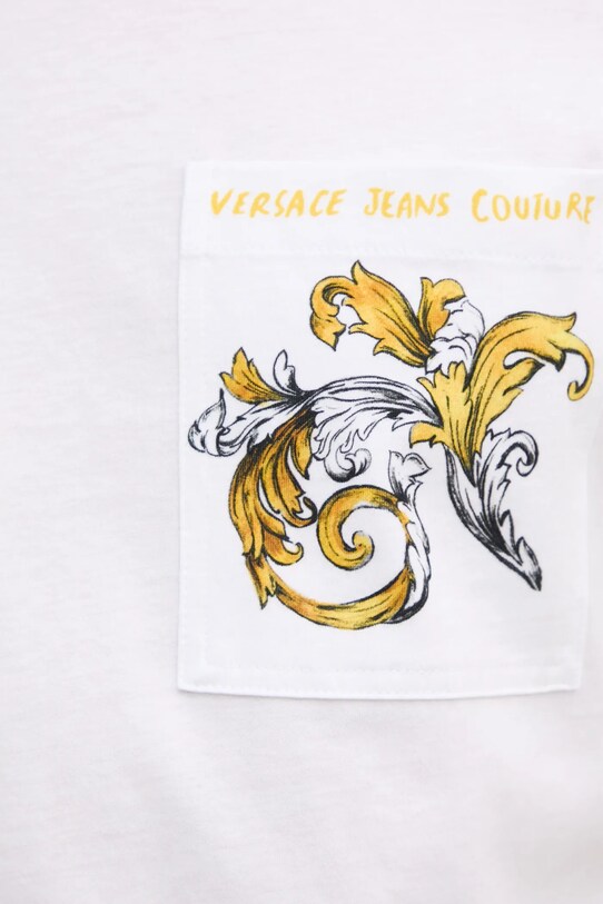 Βαμβακερό μπλουζάκι Versace Jeans Couture 78GAH6RB.JS462 λευκό
