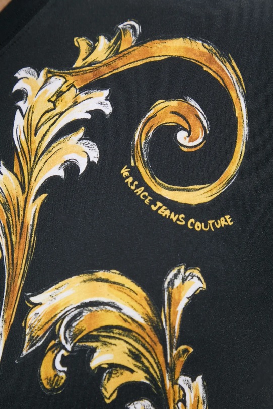 Bombažna kratka majica Versace Jeans Couture 78GAH6SB.JS461 črna