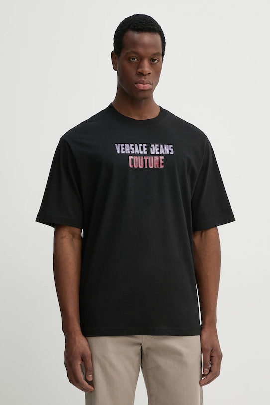 Бавовняна футболка Versace Jeans Couture бавовна чорний 78GAHC02.CJ01C