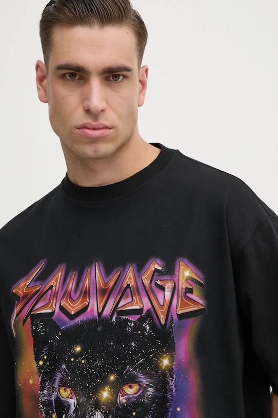 Bavlnené tričko Versace Jeans Couture čierna 78GAHC04.CJ01C