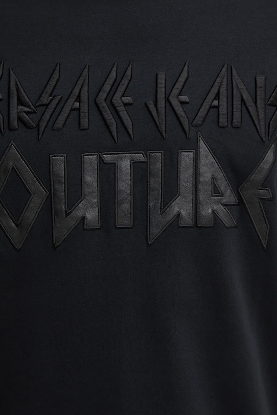 Хлопковая футболка Versace Jeans Couture 78GAHE02.CJ01E чёрный