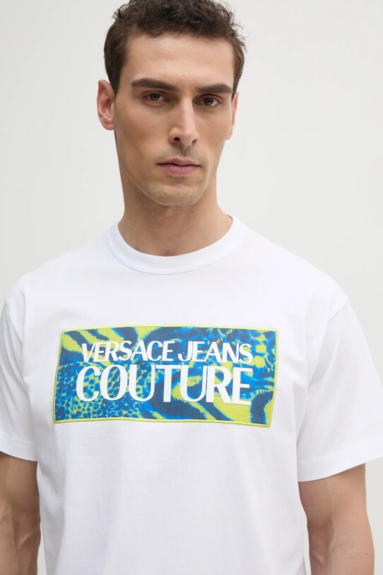 Бавовняна футболка Versace Jeans Couture білий 78GAHE04.CJ00E