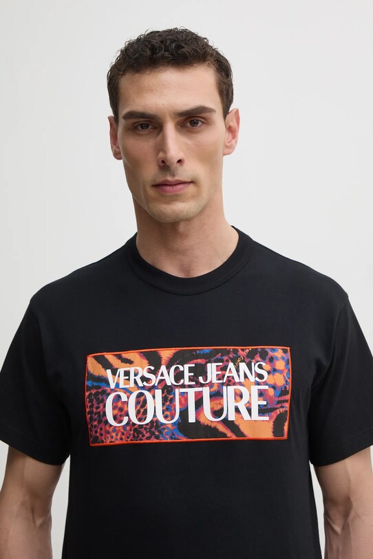 Versace Jeans Couture t-shirt in cotone nero 78GAHE04.CJ00E