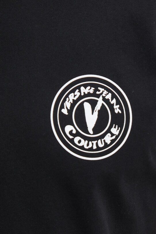 Хлопковая футболка Versace Jeans Couture 78GAHE07.CJ00E чёрный