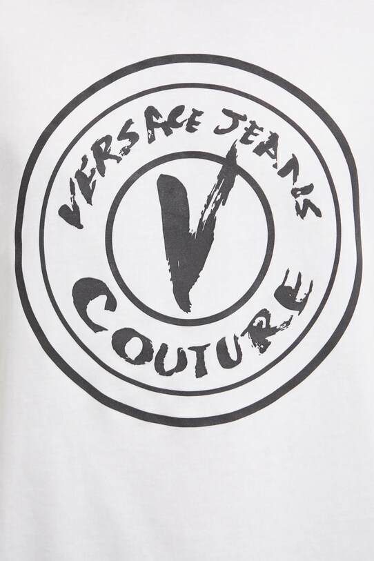 Versace Jeans Couture tricou din bumbac 78GAHE08.CJ00E alb