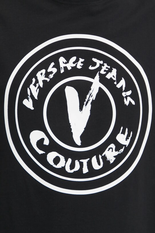 Versace Jeans Couture tricou din bumbac 78GAHE08.CJ00E negru