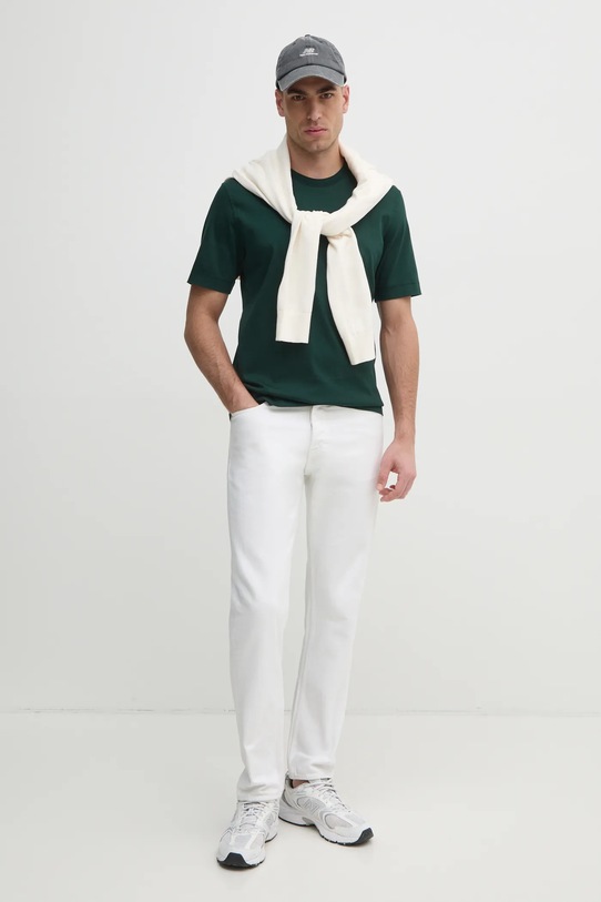 Sisley tricou din bumbac 35MAS1049 verde SS25