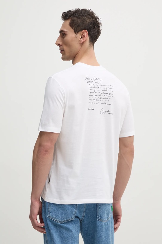 Îmbrăcăminte Sisley tricou din bumbac 3I1XS1047 alb