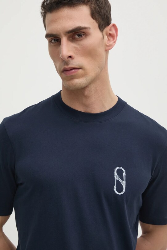 Sisley tricou din bumbac bleumarin 3I1XS1047