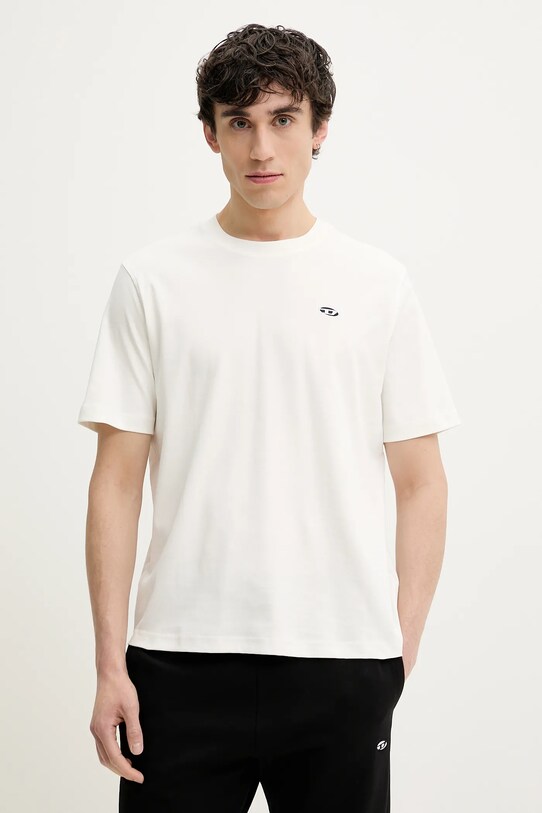 Diesel t-shirt T-ADJUST-DOVAL-PJ T-SHIRT z elastanem beżowy A15056.0AIJU