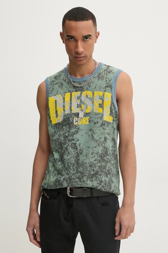Diesel t-shirt T-BISCO-R1 TANK TOP regolare verde A16161.0GIAR