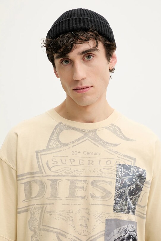 Diesel pamut póló T-BOXT-SLITS-R8 T-SHIRT bézs A16162.0PLAT