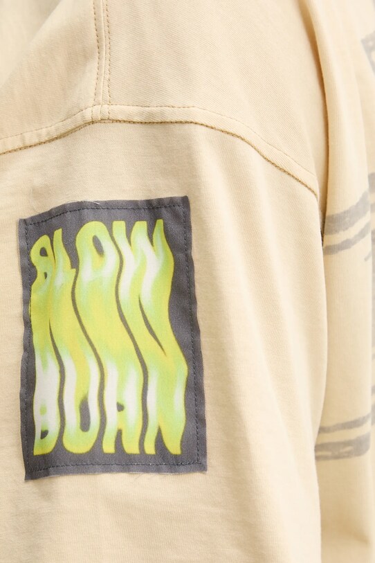 Diesel pamut póló T-BOXT-SLITS-R8 T-SHIRT A16162.0PLAT bézs
