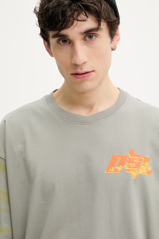 Diesel pamut póló T-BOXT-R10 T-SHIRT szürke A16169.0QLAA