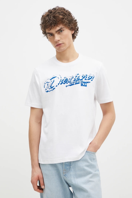 Diesel tricou din bumbac T-ADJUST-R7 T-SHIRT print alb A16406.0QIAM