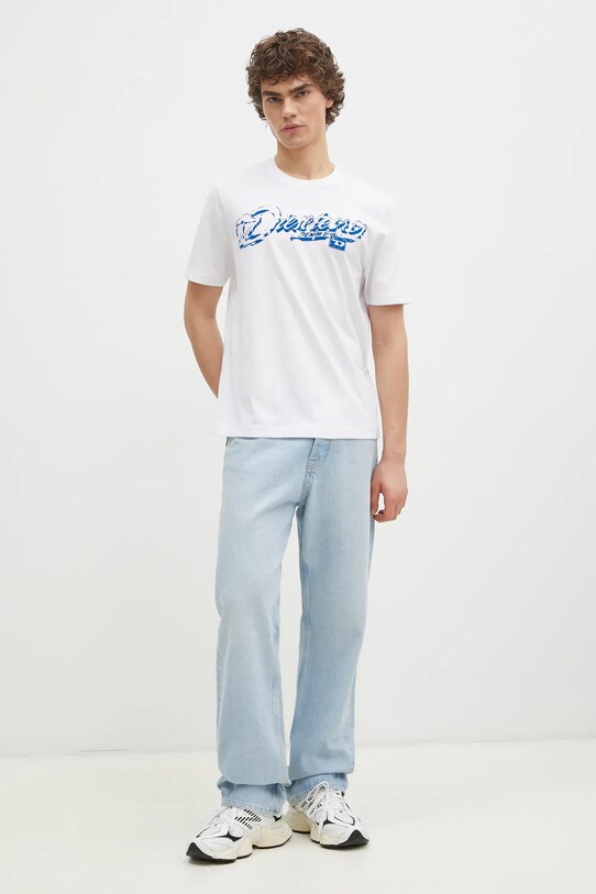 Бавовняна футболка Diesel T-ADJUST-R7 T-SHIRT A16406.0QIAM білий SS25