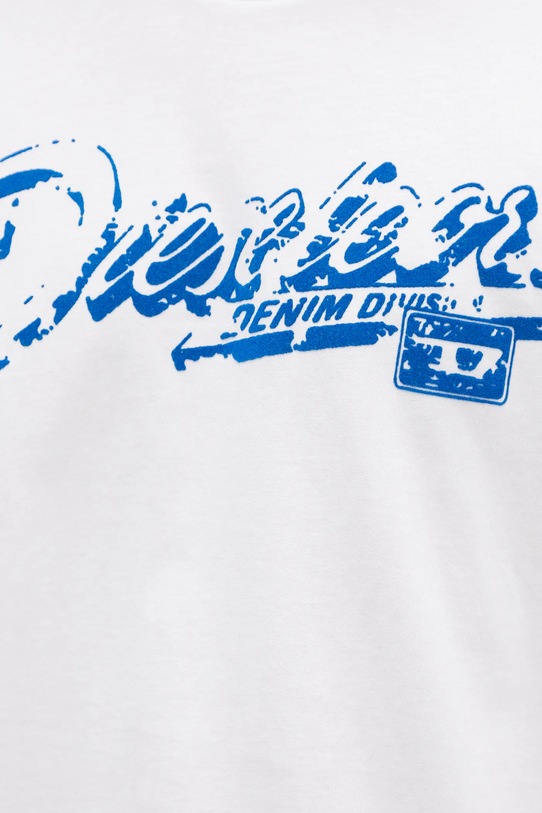 Diesel tricou din bumbac T-ADJUST-R7 T-SHIRT A16406.0QIAM alb