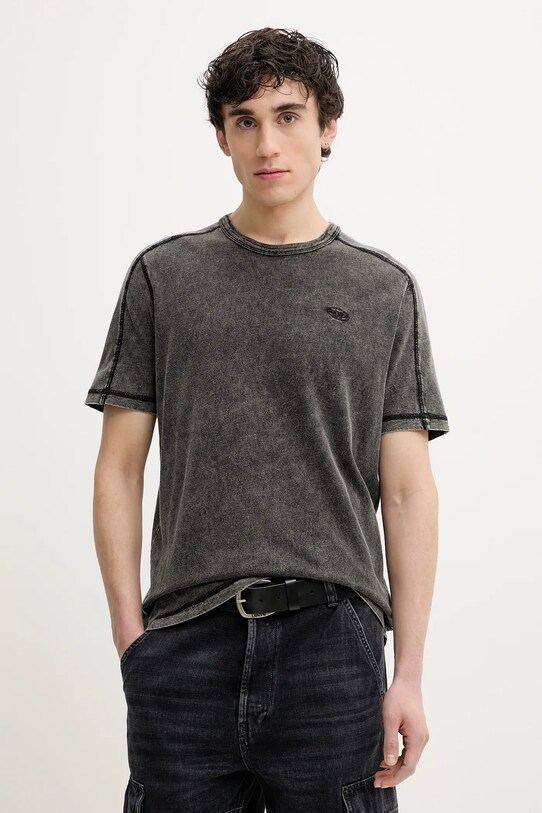 Diesel tricou din bumbac T-ADJIND T-SHIRT cu modele gri A16407.0QJAH